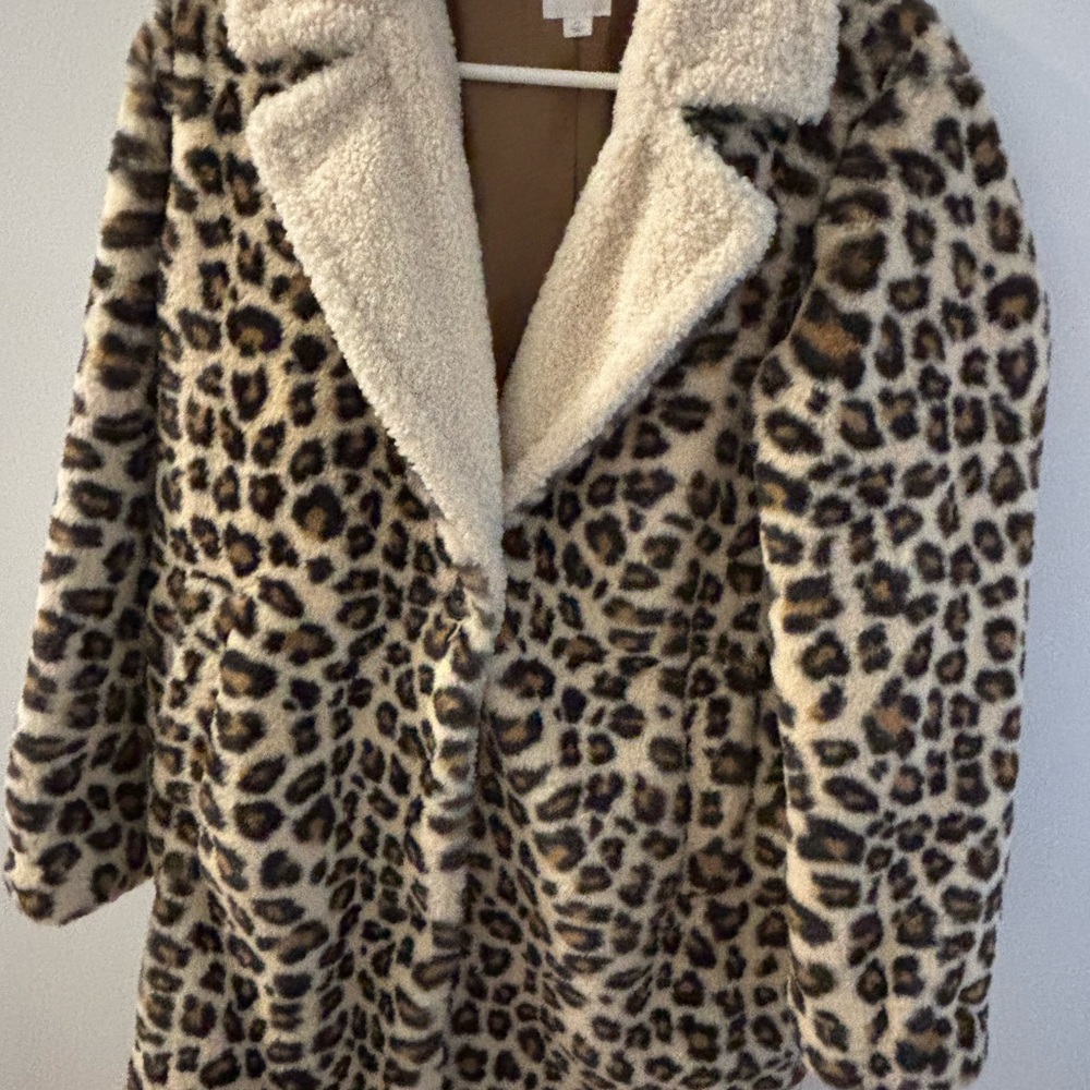 GAP Leopard Print Teddy Jacket